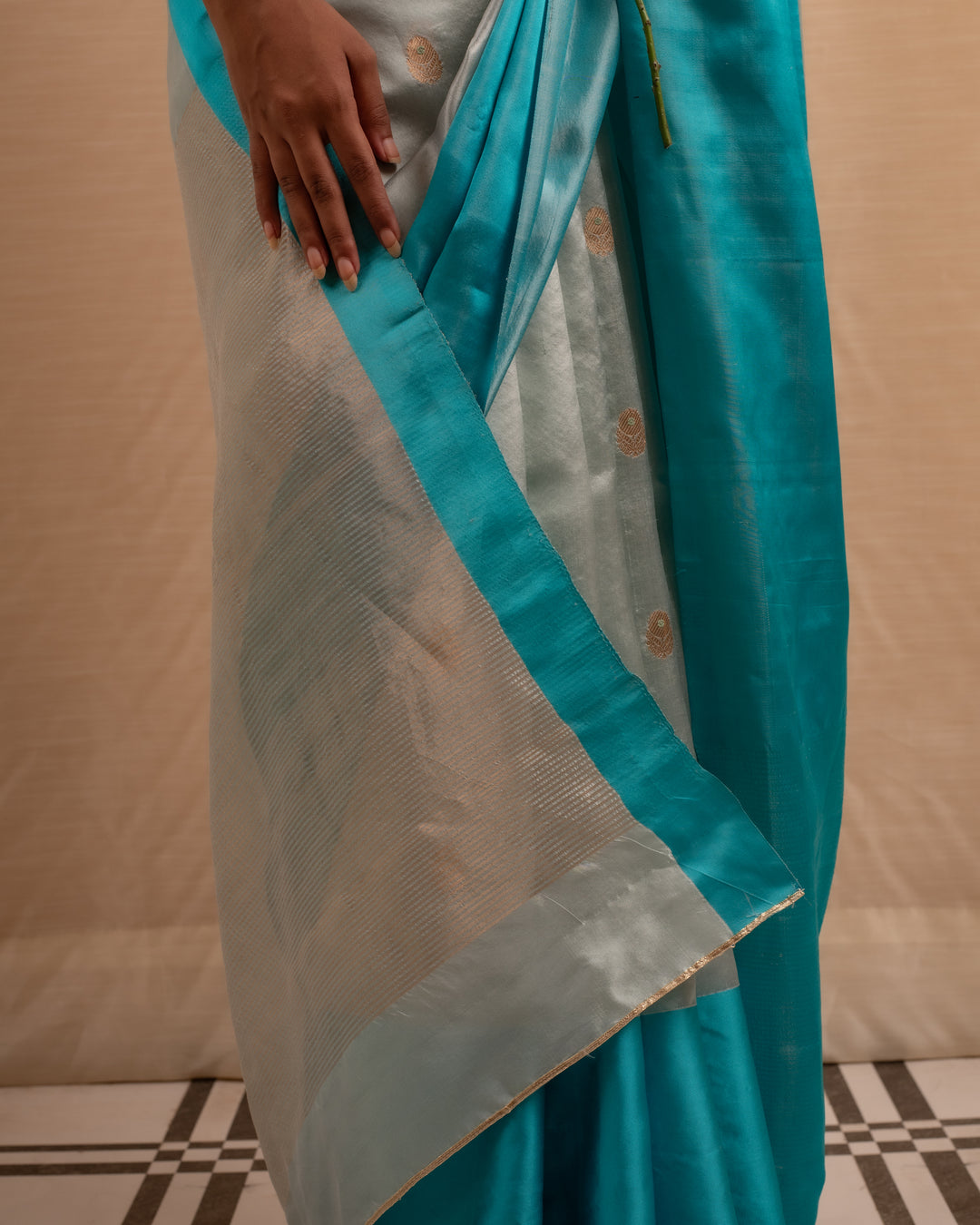 Mohi- Blue Silk Chanderi Saree