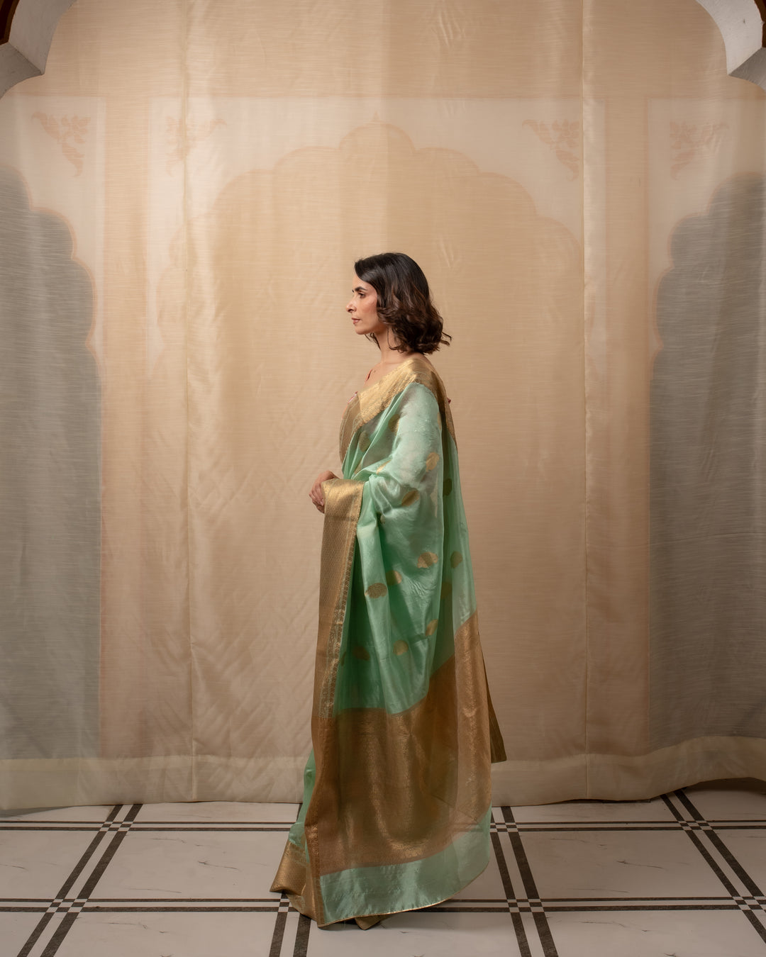 Deepa - Green Silk Chanderi Saree