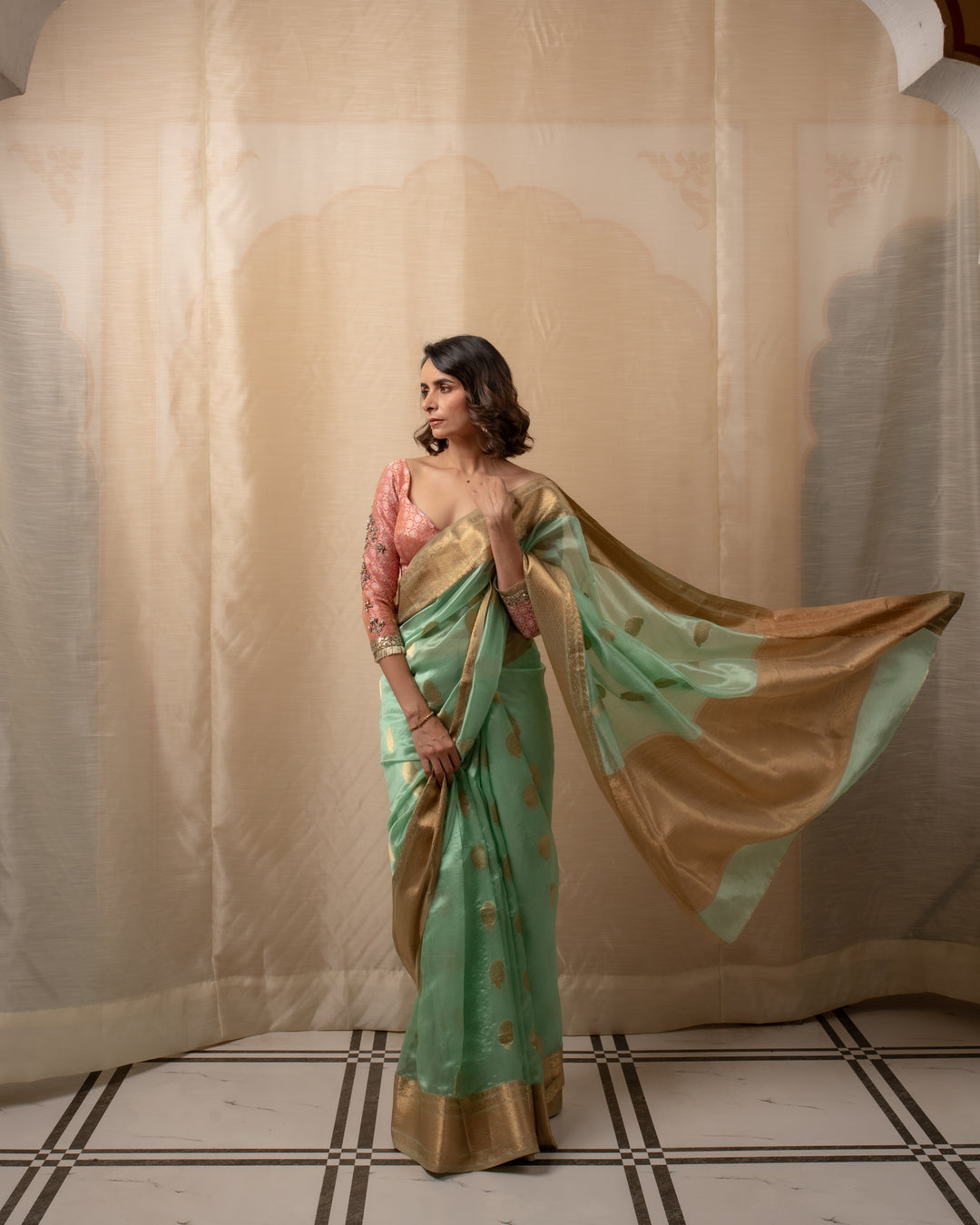 Deepa - Green Silk Chanderi Saree