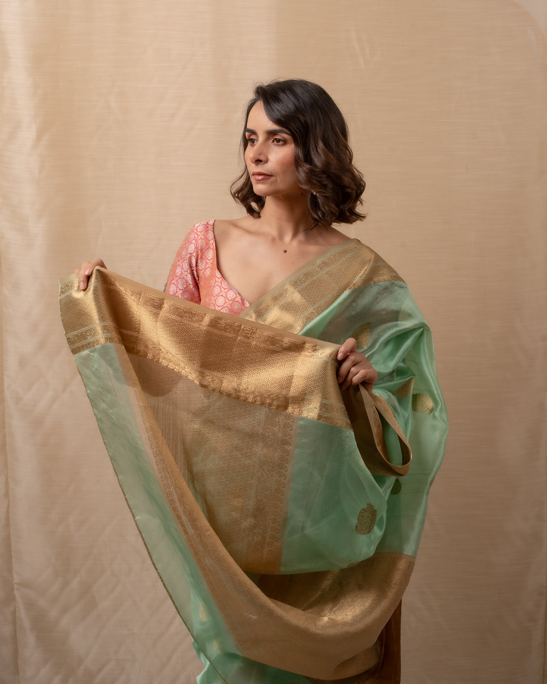 Deepa - Green Silk Chanderi Saree