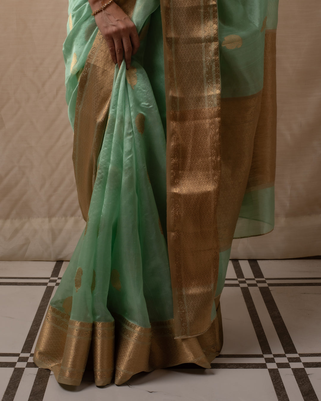 Deepa - Green Silk Chanderi Saree