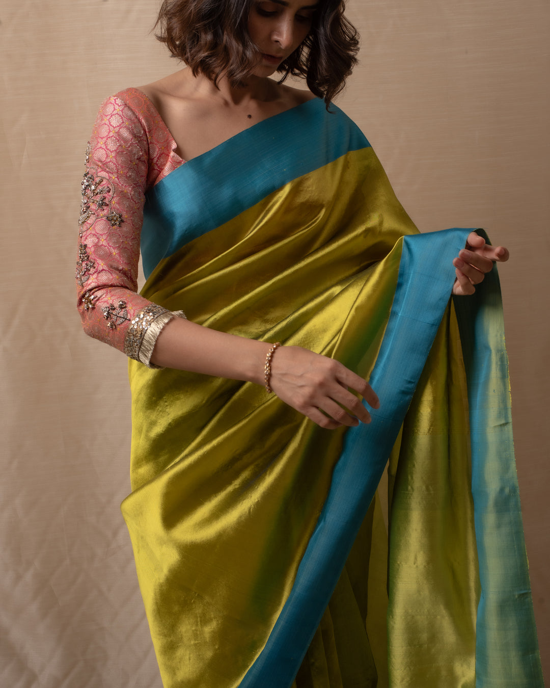 Kaiya- Green Silk Chanderi Saree