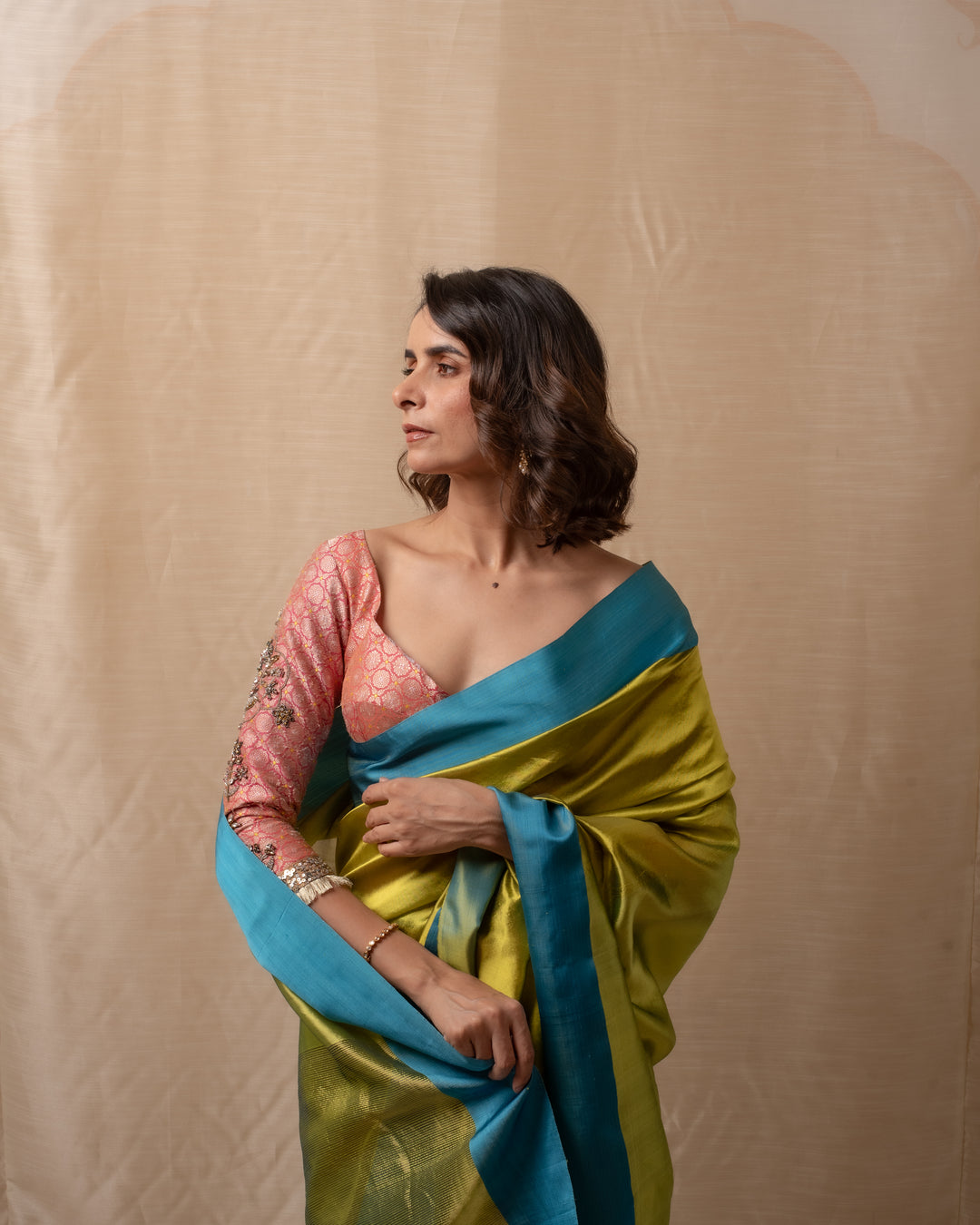 Kaiya- Green Silk Chanderi Saree