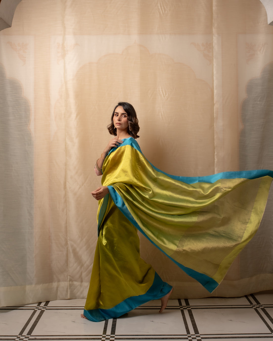 Kaiya- Green Silk Chanderi Saree