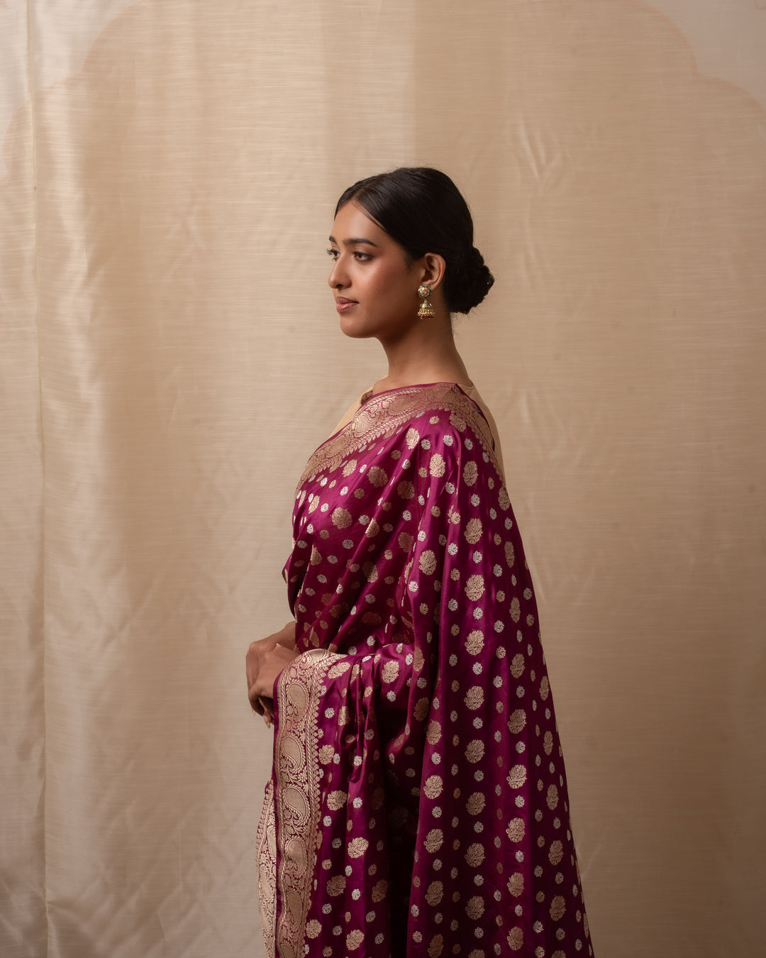 Kalini- Magenta Silk Brocade Banarasi Saree