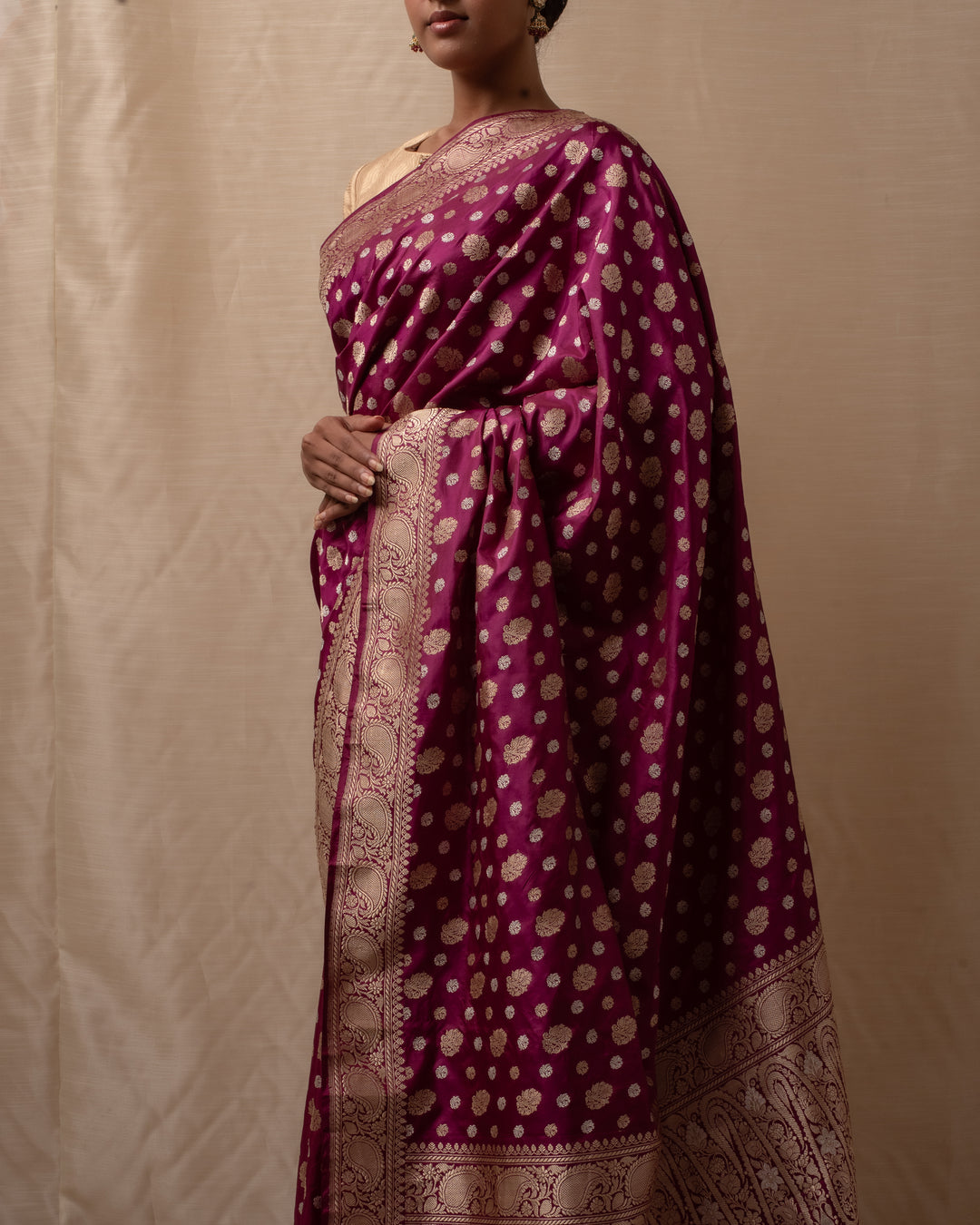 Kalini- Magenta Silk Brocade Banarasi Saree