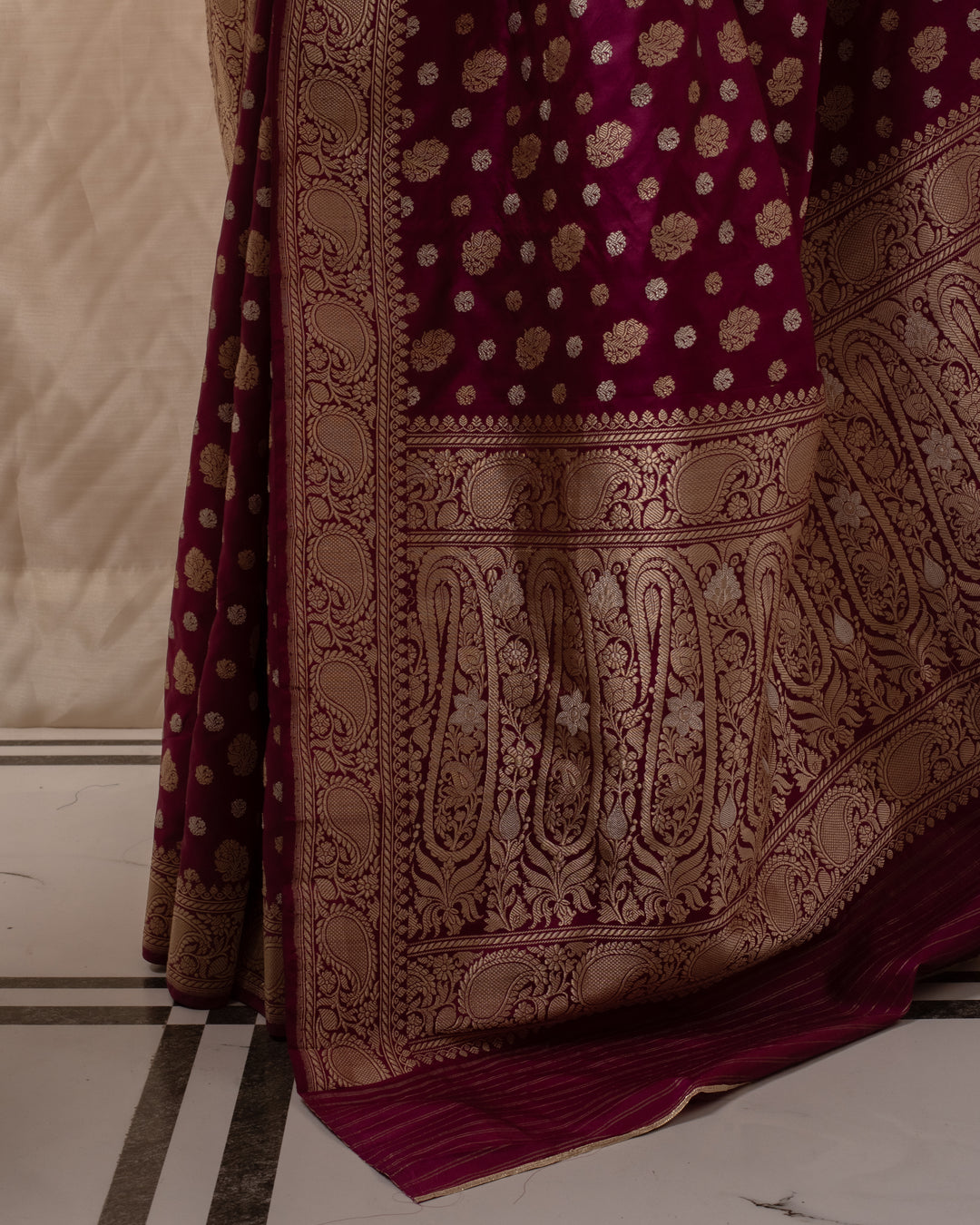 Kalini- Magenta Silk Brocade Banarasi Saree