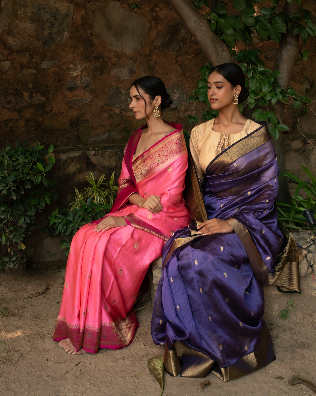 Janaki - Purple Silk Chanderi Saree