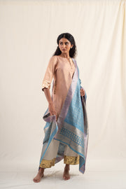 Shor - Cobalt blue silk banarsi dupatta