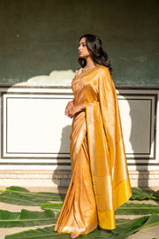 Illaria- Yellow Silk Tissue Banarasi Saree