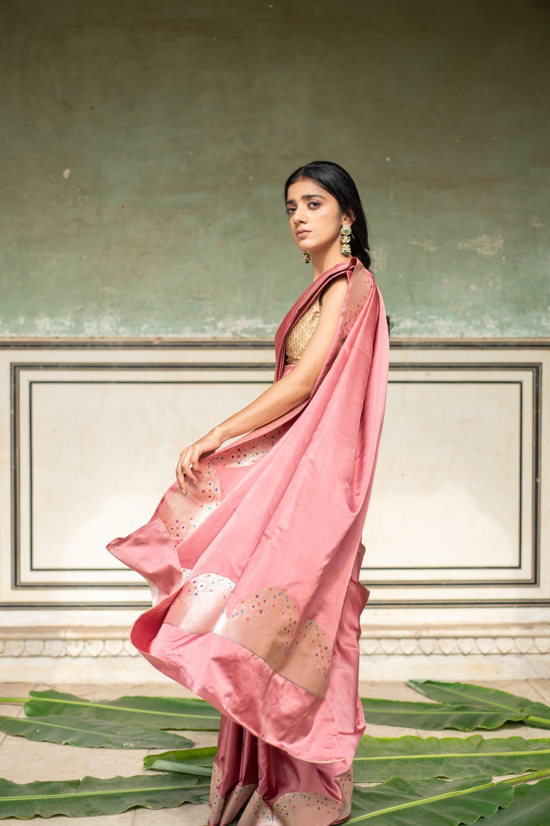 Bhagwati Coral- Corel Silk Mashroo Banarasi Saree