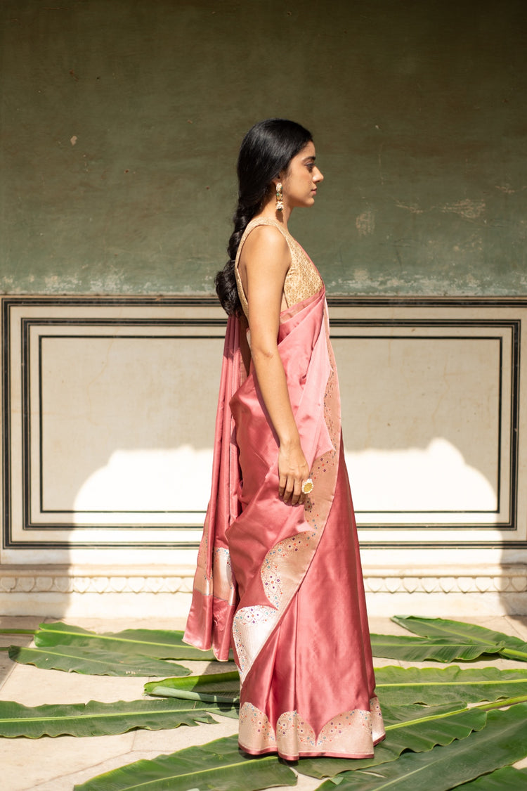 Bhagwati Coral- Corel Silk Mashroo Banarasi Saree