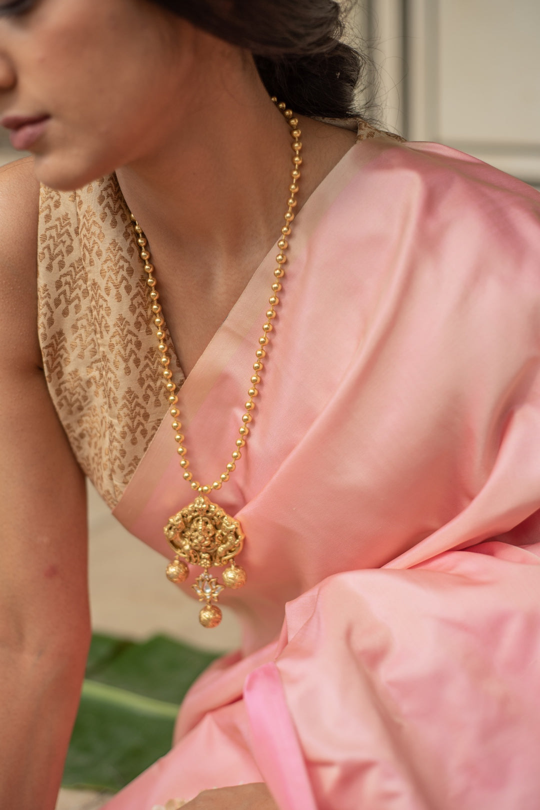 Mani- Pink Silk Banarasi Mashroo Saree