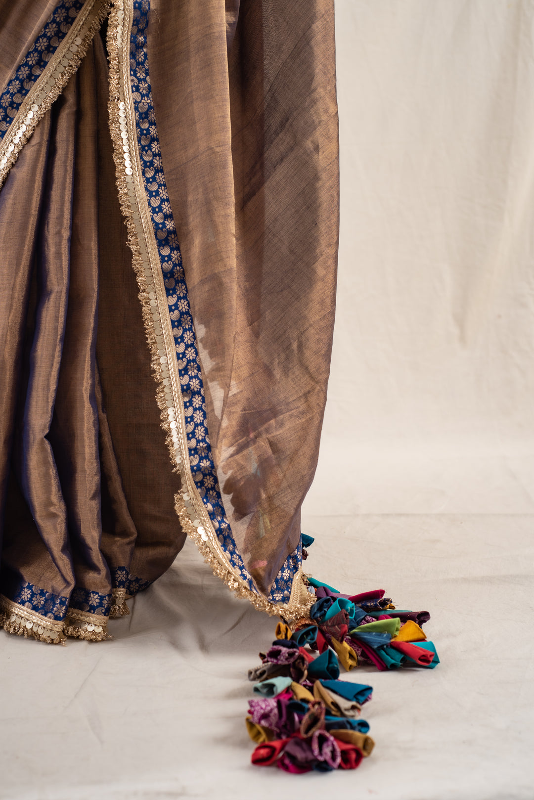 Saaj - Baingani Silk Chanderi Tissue Saree