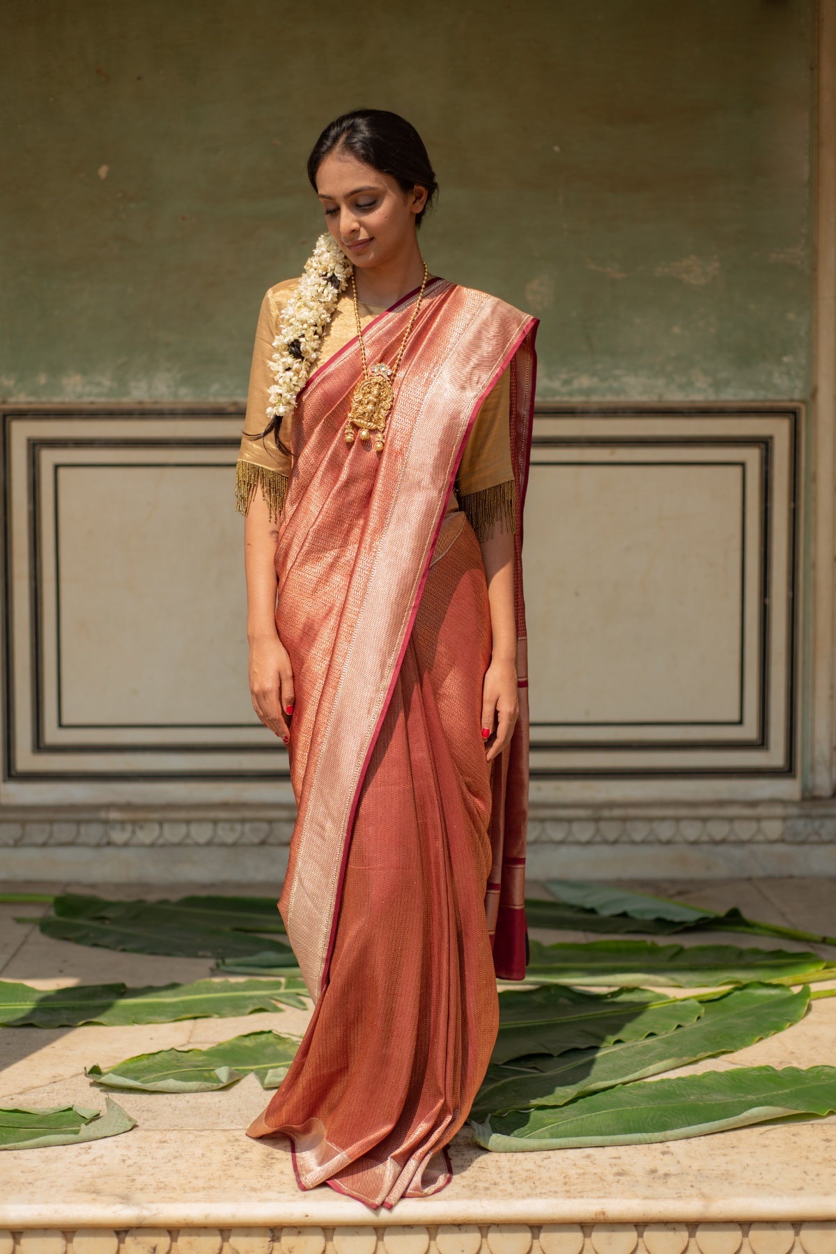 Zuri- Maroon Silk Banarasi Saree