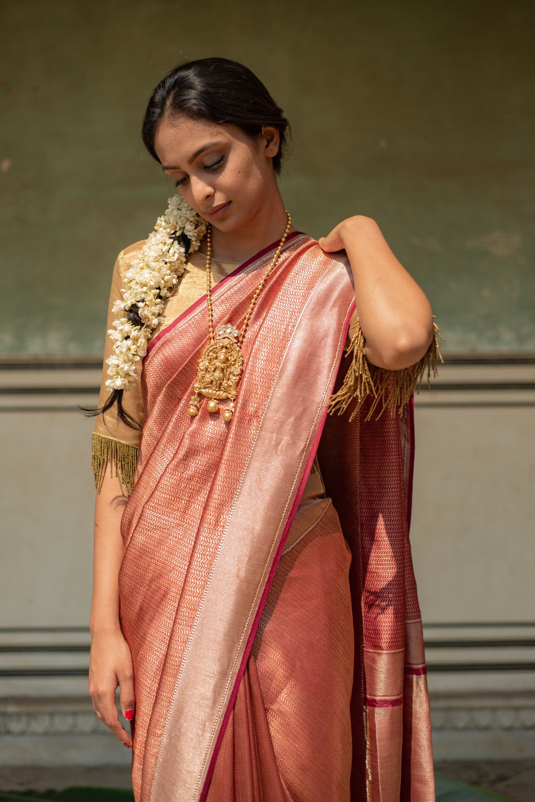 Zuri- Maroon Silk Banarasi Saree