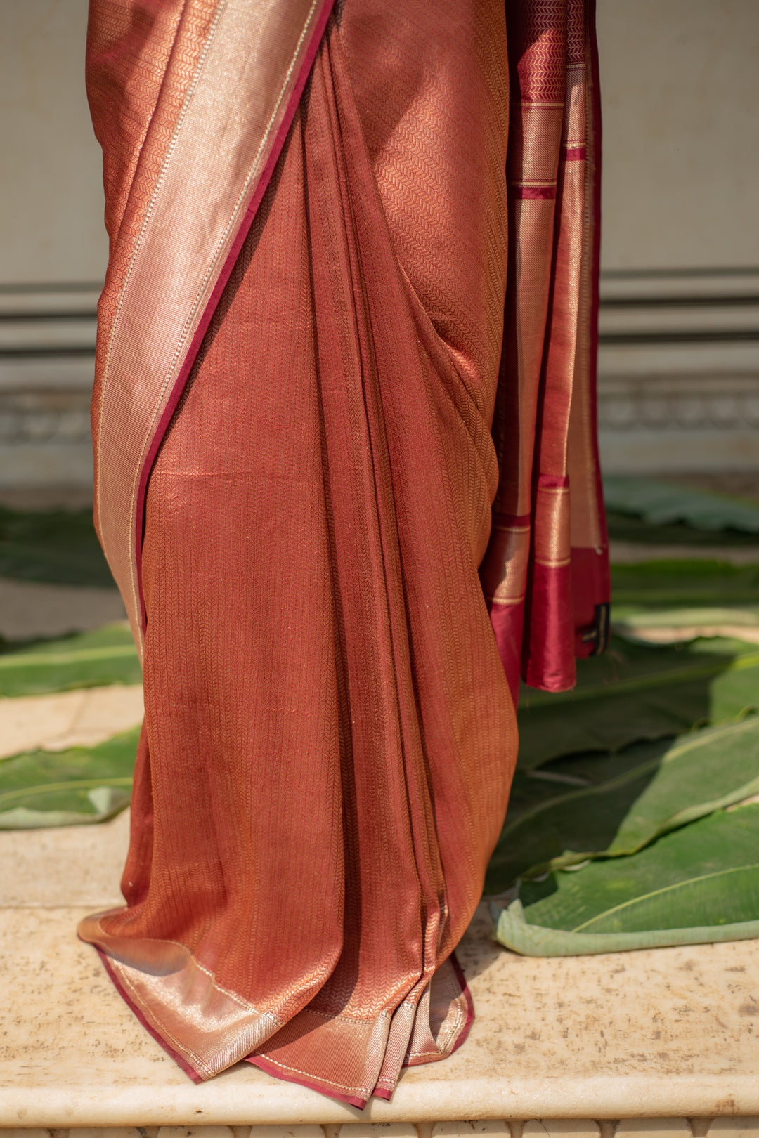 Zuri- Maroon Silk Banarasi Saree