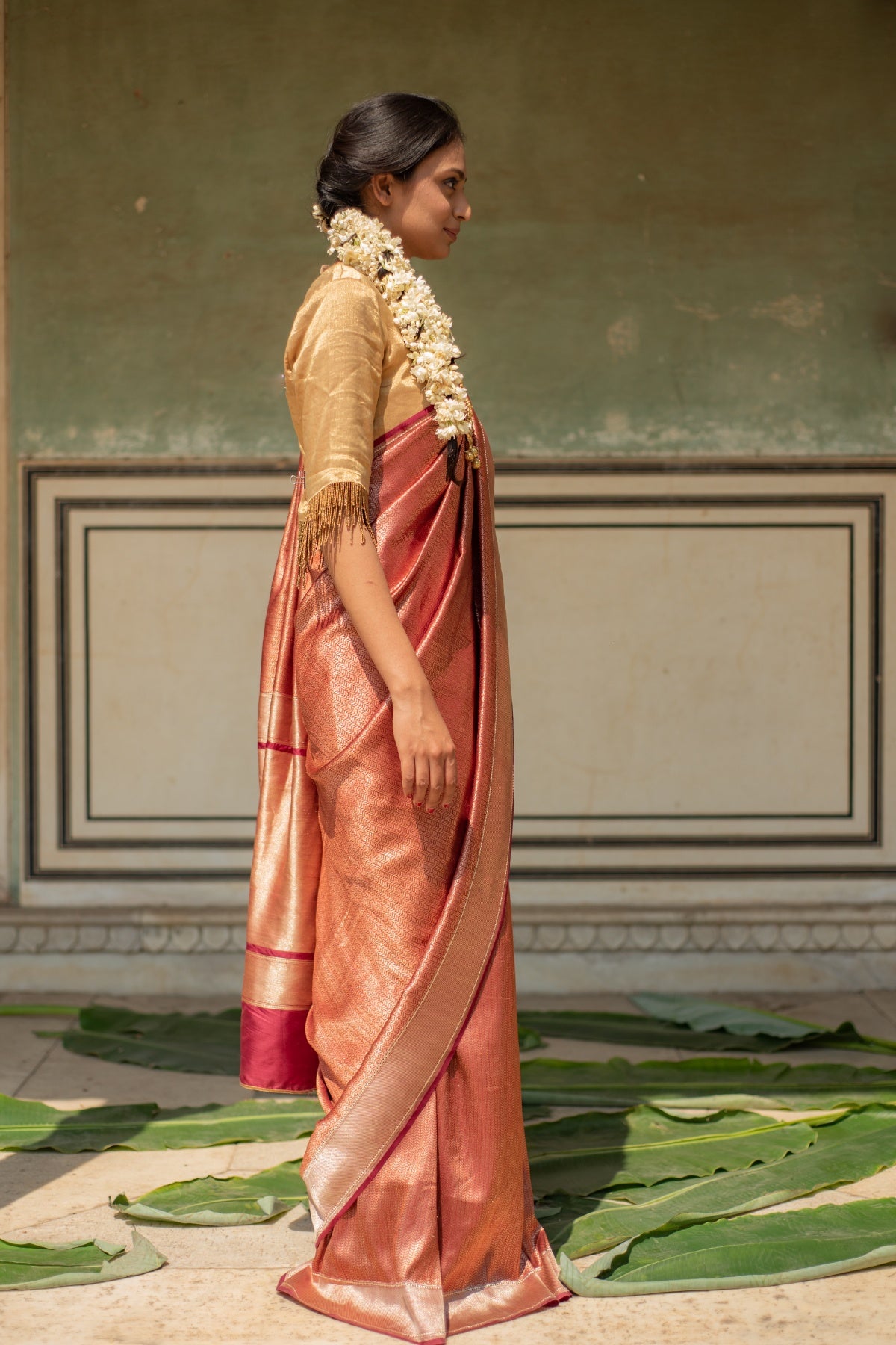 Zuri- Maroon Silk Banarasi Saree