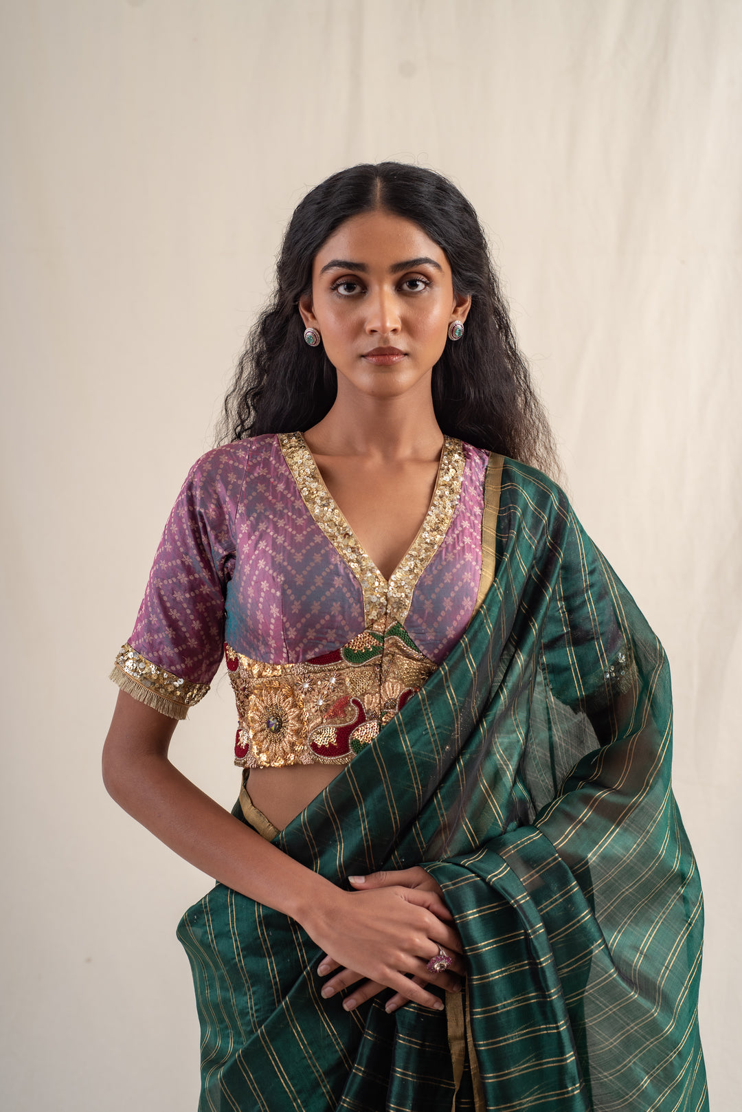 Yasti - Green silk chanderi handwoven saree