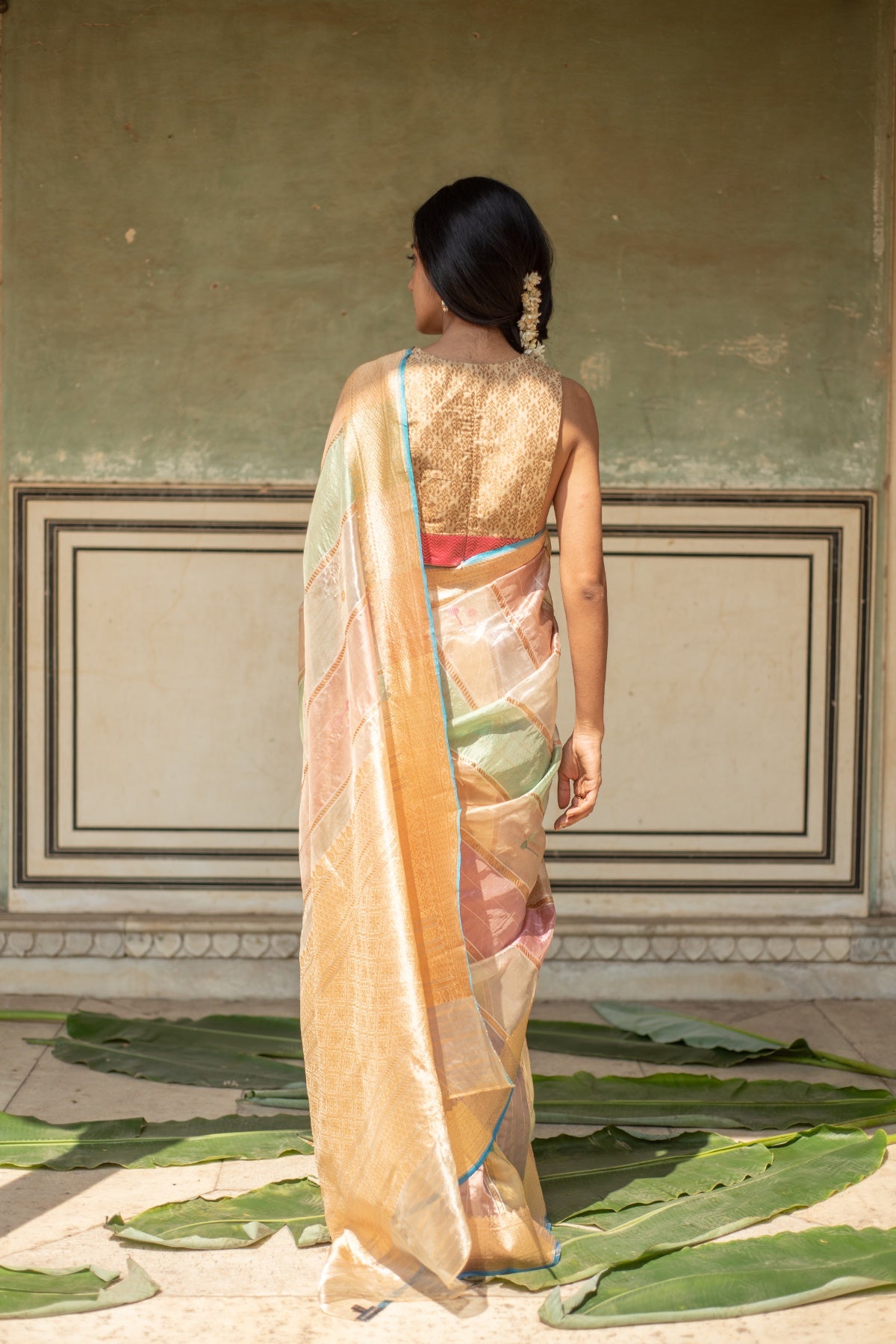 Eda- Multicolor Pastel Silk Organza Banarasi Saree