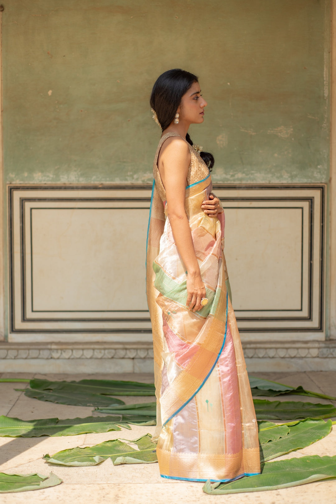 Eda- Multicolor Pastel Silk Organza Banarasi Saree