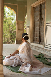 Rena Ivory- Ivory Banarasi Silk Tissue Saree