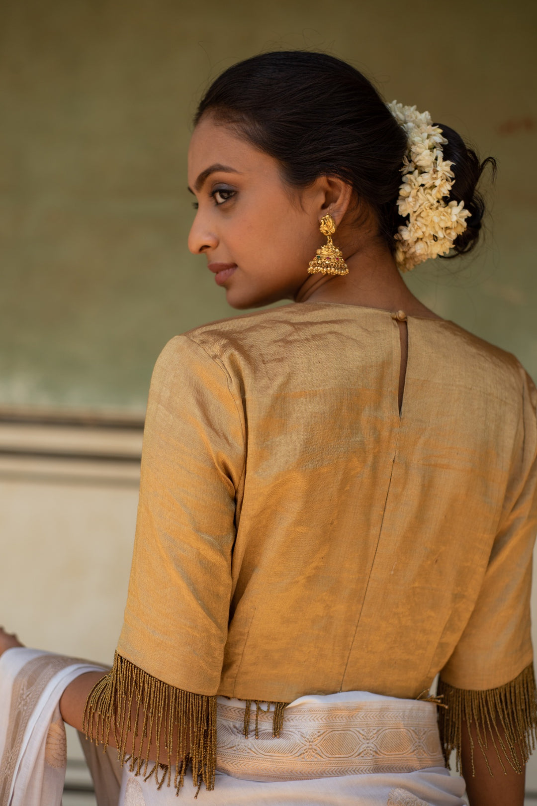 Noor- Gold Silk Chanderi Blouse