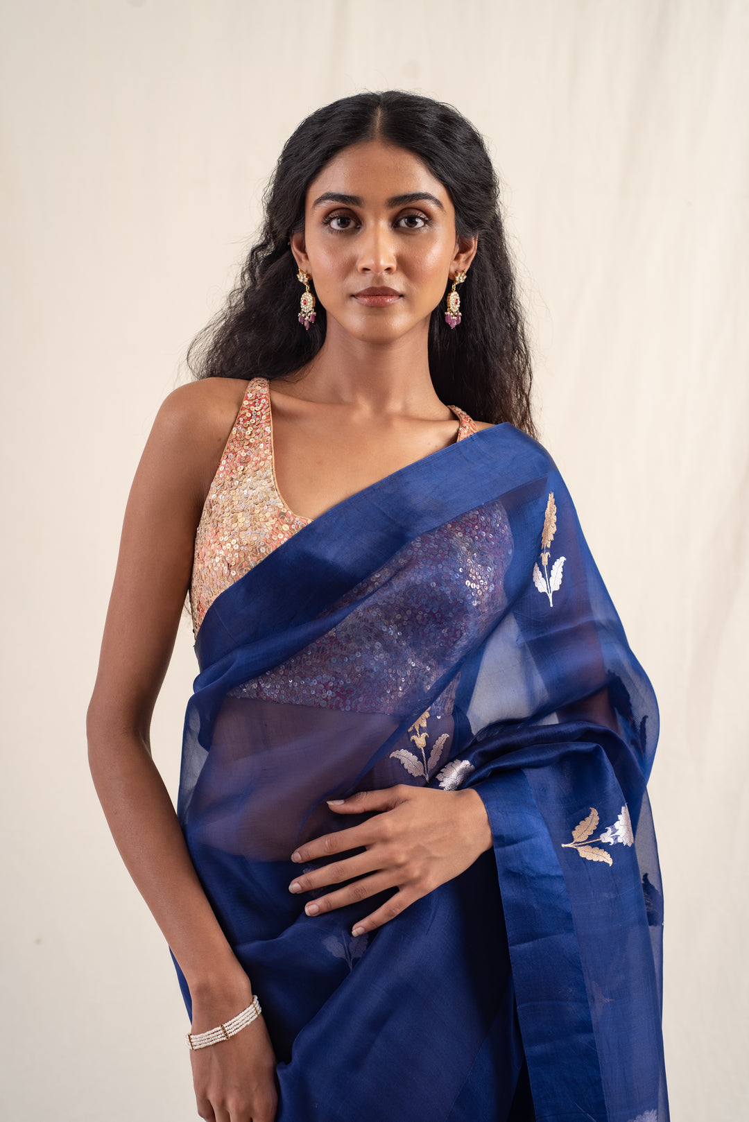 Chira - Blue Silk Organza Banarasi Saree