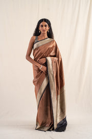 Zuri Bronze - Copper silk banarasihand woven saree