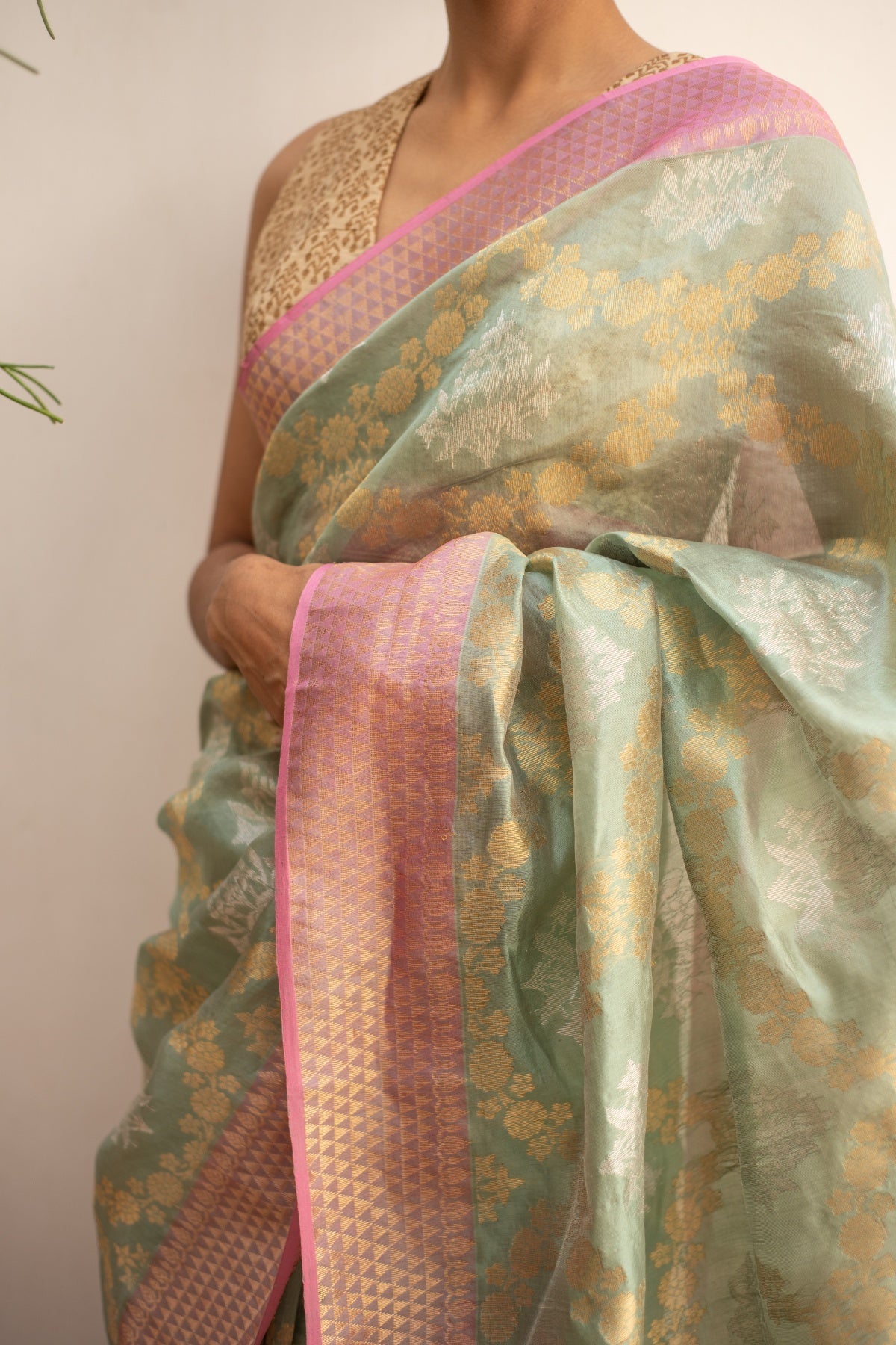 Rumi- Green Silk Chanderi Saree