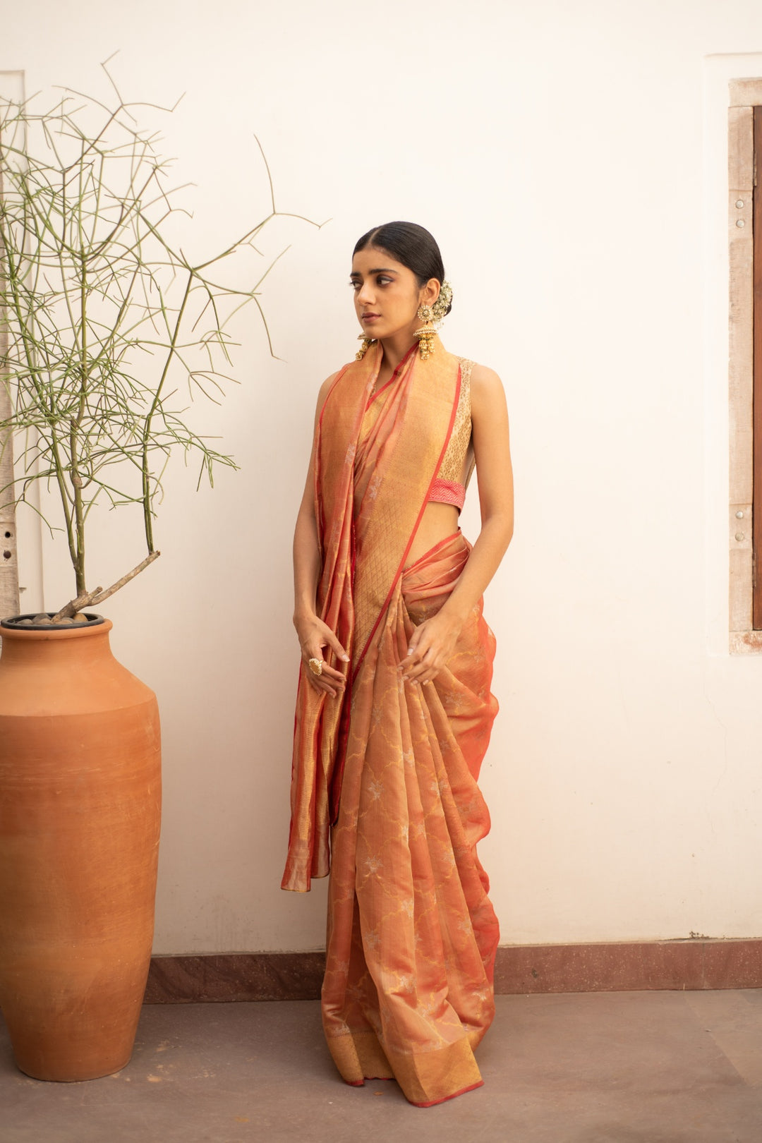 Zahal- Corel Silk Chanderi Saree