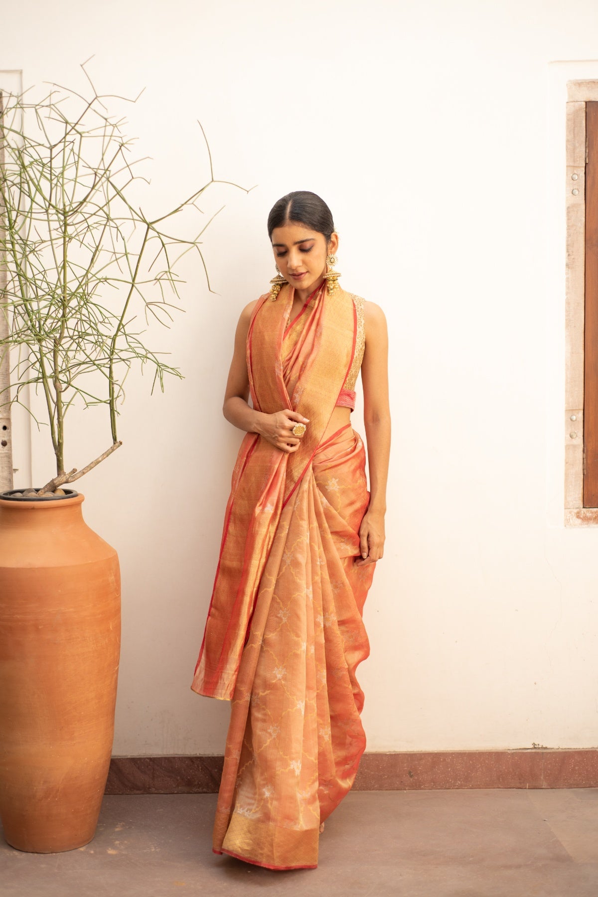 Zahal- Corel Silk Chanderi Saree