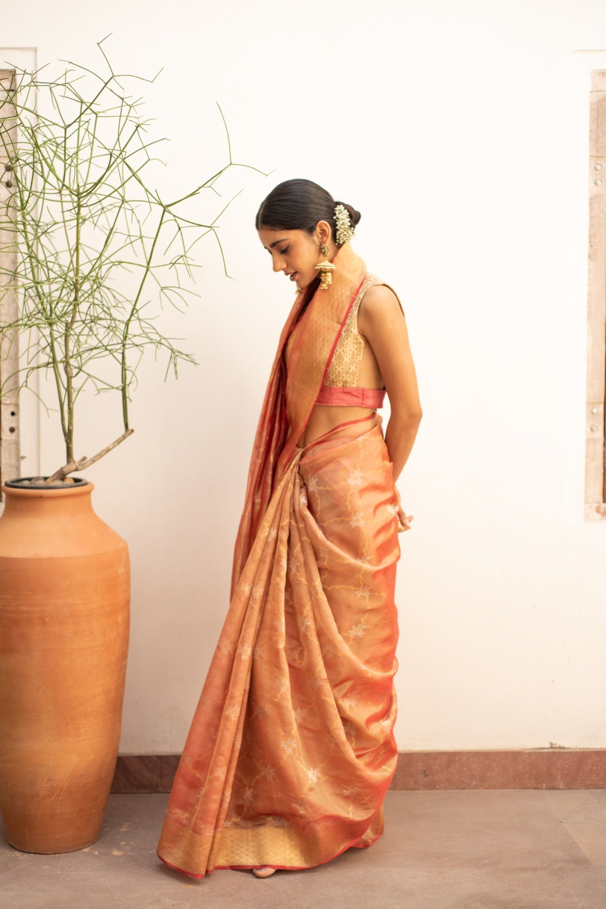 Zahal- Corel Silk Chanderi Saree