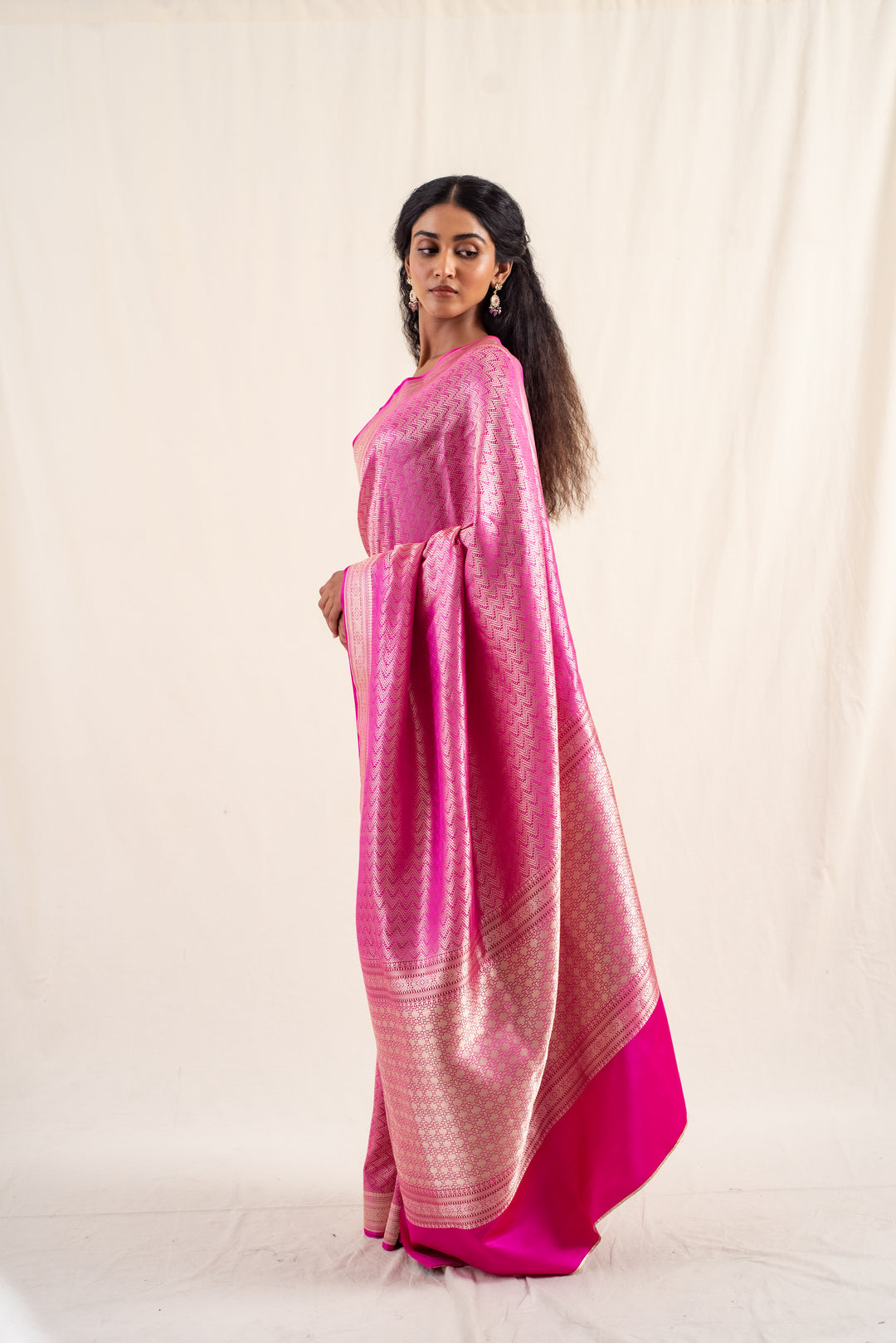 Sarafa - Rani Pink Silk Banarasi Saree