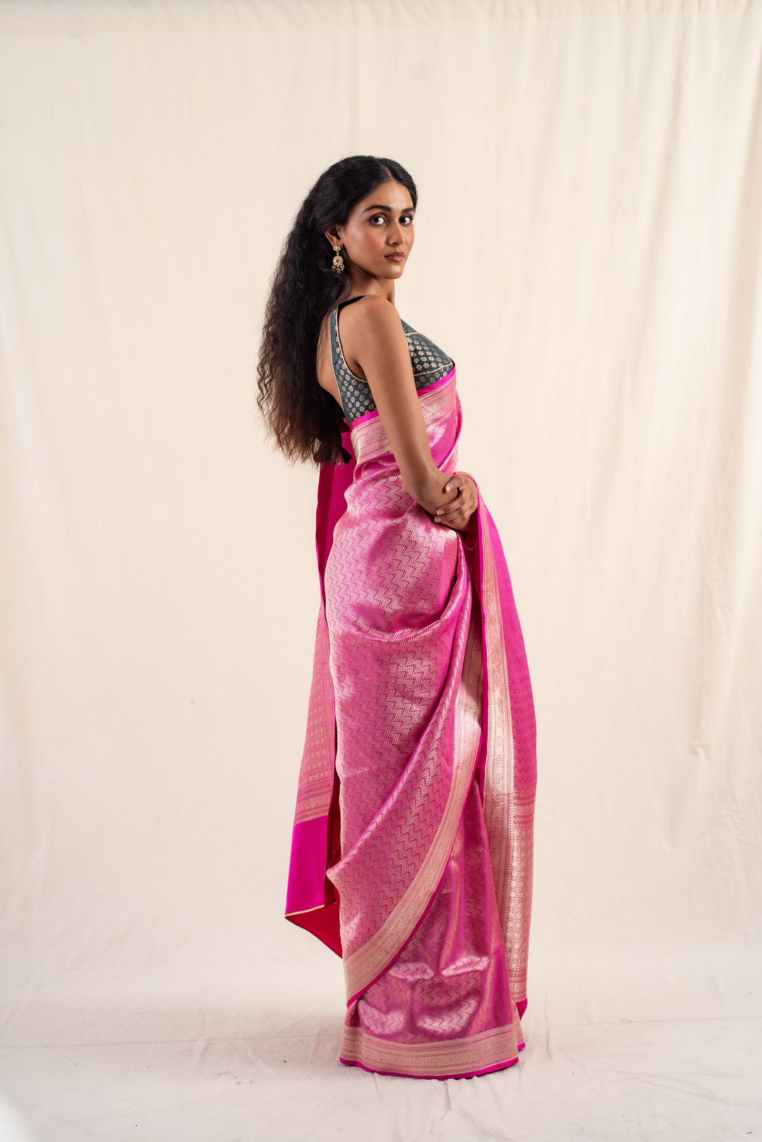 Sarafa - Rani Pink Silk Banarasi Saree