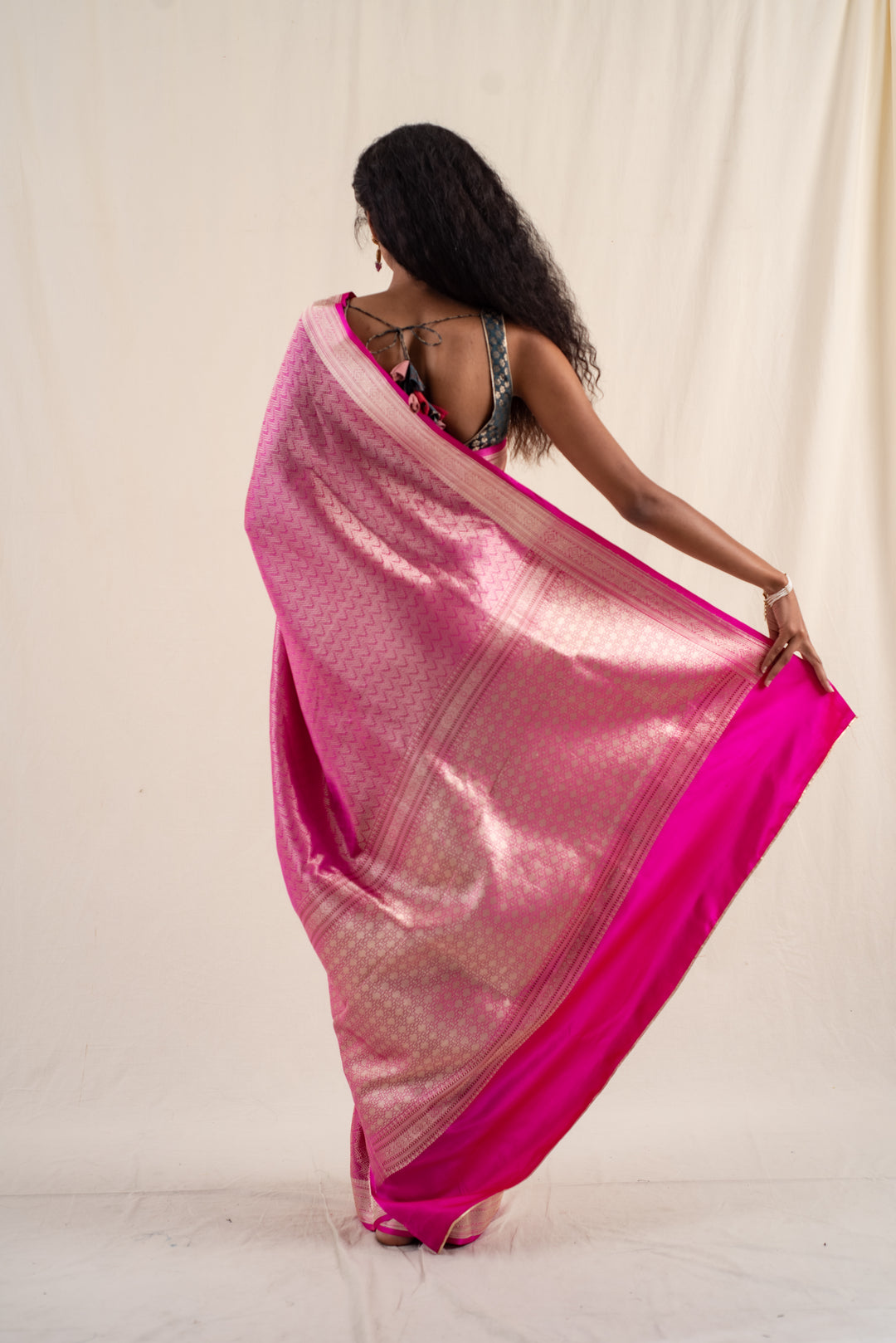 Sarafa - Rani Pink Silk Banarasi Saree