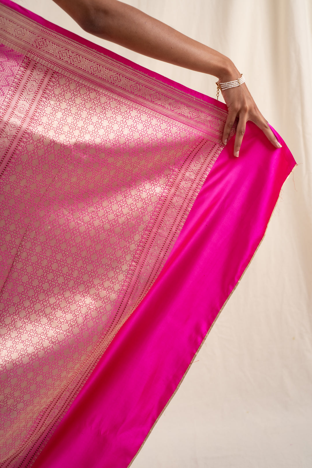 Sarafa - Rani Pink Silk Banarasi Saree