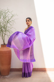 Kaiya Purple- Purple Silk Chanderi Saree