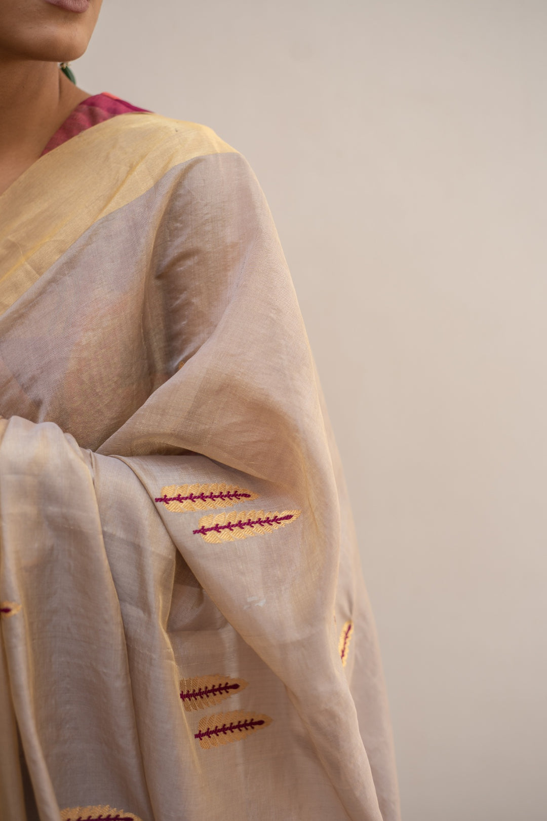 Kuu- Blush Silk Chanderi Tissue Saree