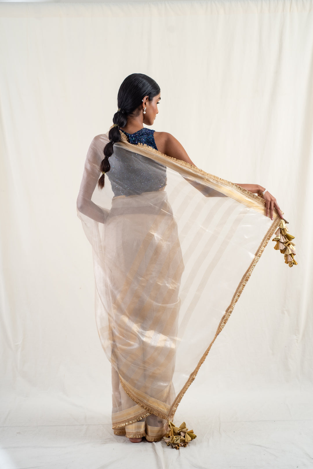 Alankar - Ivory Silk Banarasi Tissue Saree