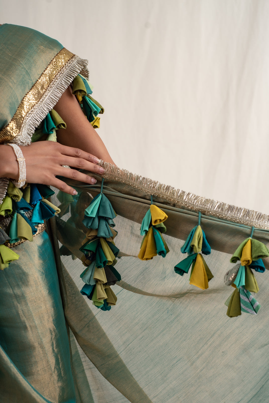 Sireh - Green Silk Chanderi Tissue Saree