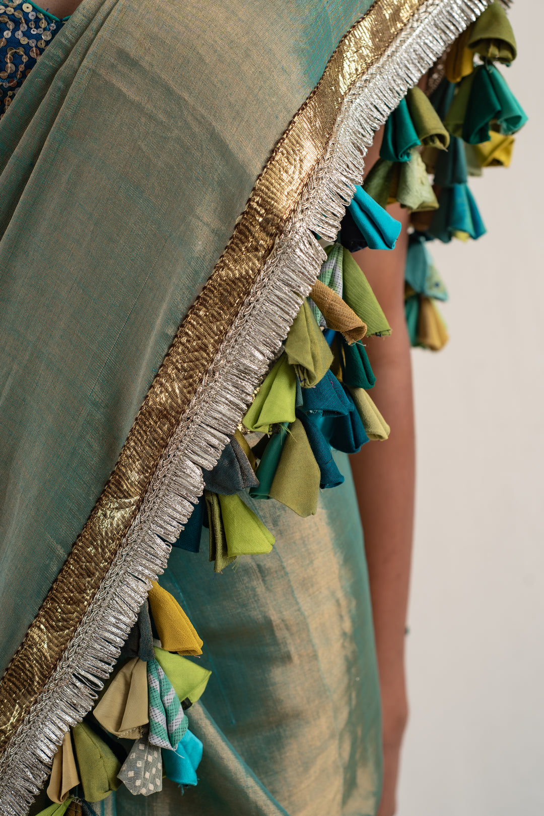 Sireh - Green Silk Chanderi Tissue Saree