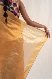 Johri - Yellow Ochre silk chanderi handwoven saree