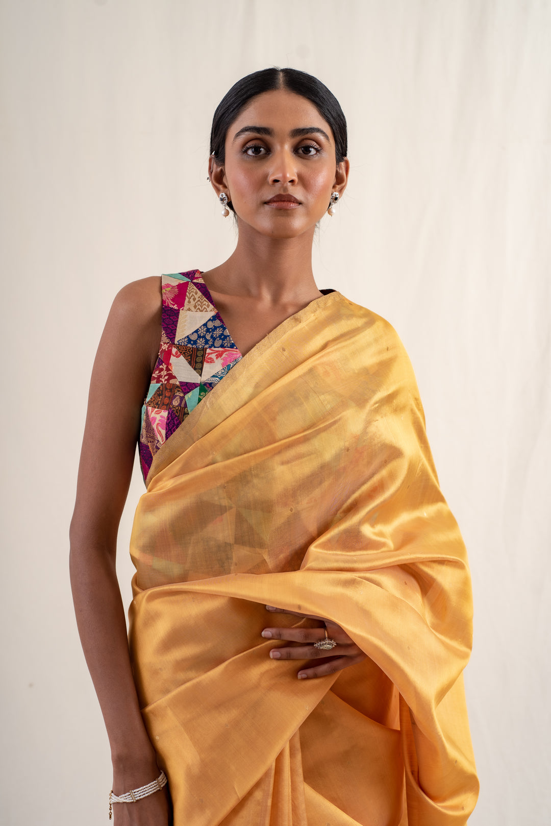 Johri - Yellow Ochre Silk Chanderi Saree