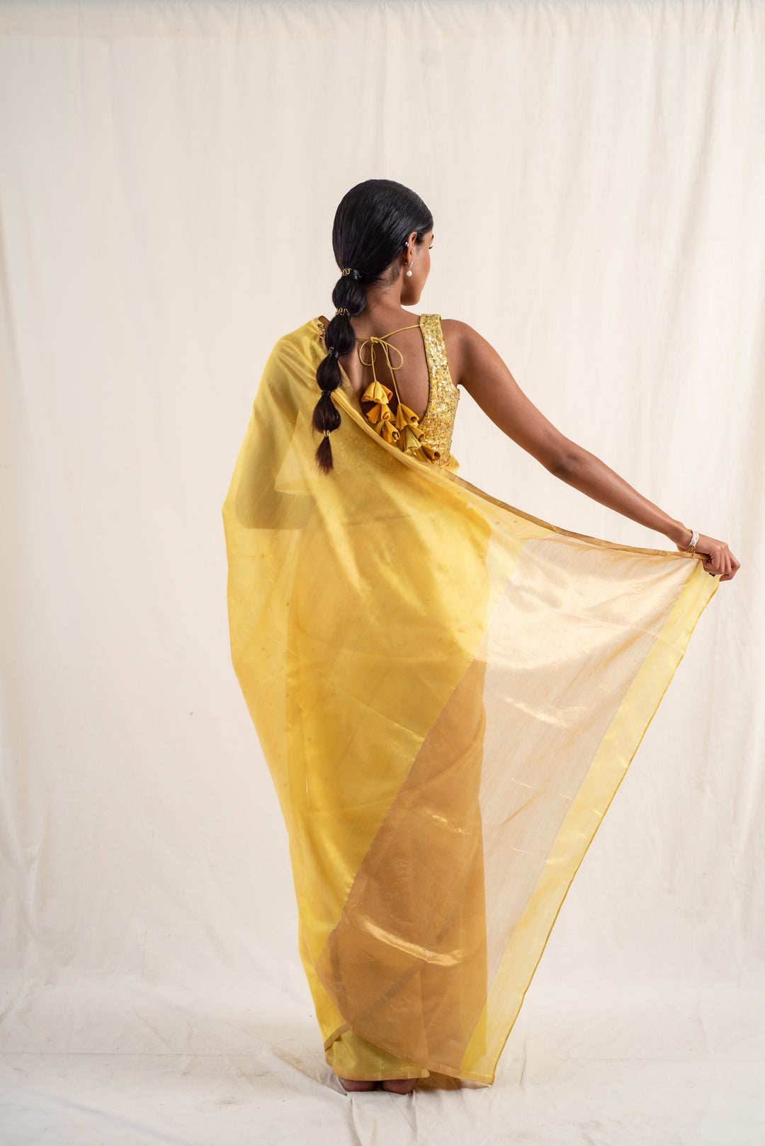 Johri - Yellow Silk Chanderi Saree