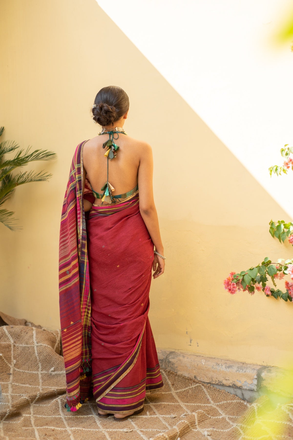 Aava- Burgundy Cotton Saree