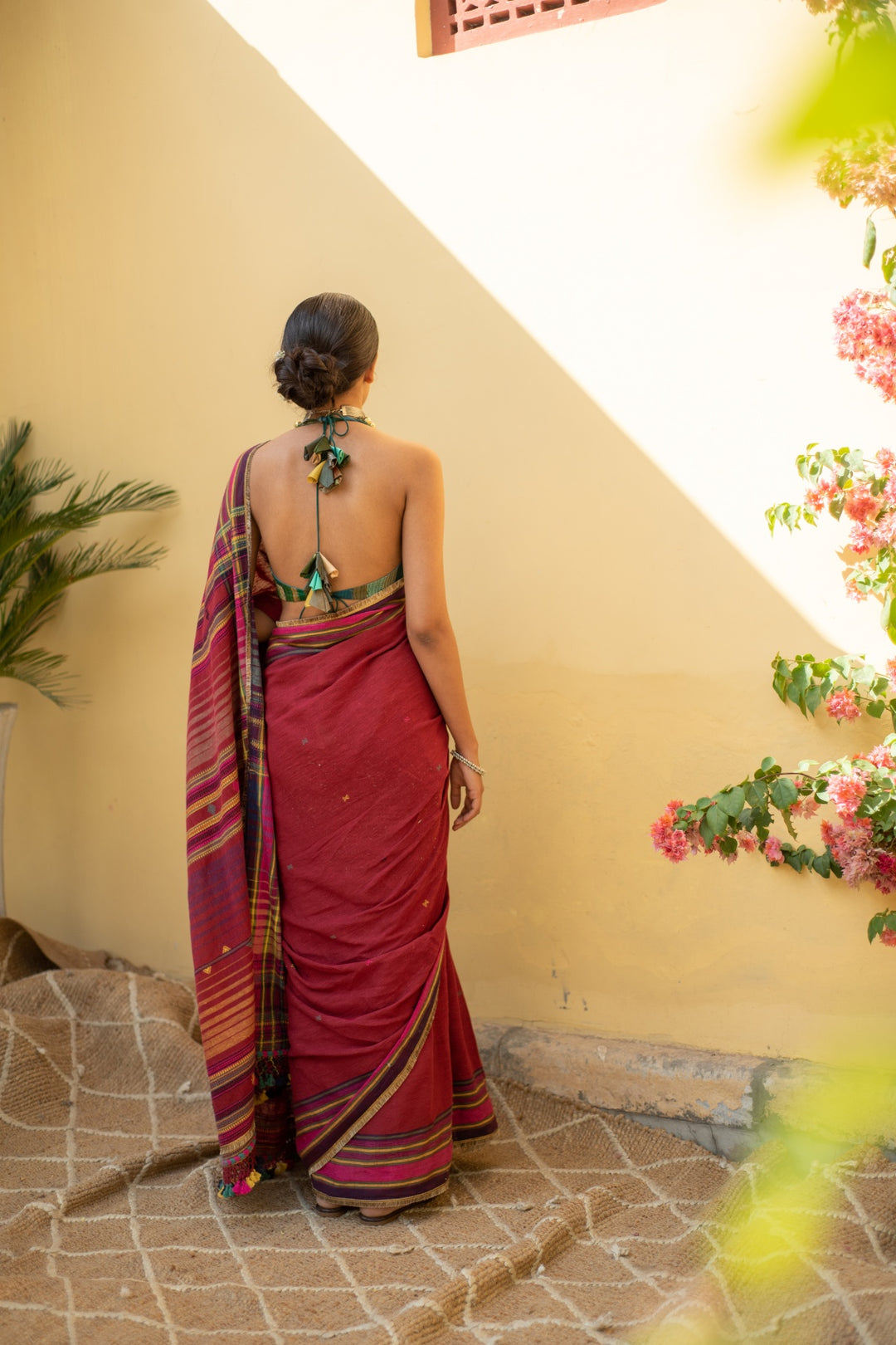 Aava- Burgundy Cotton Saree