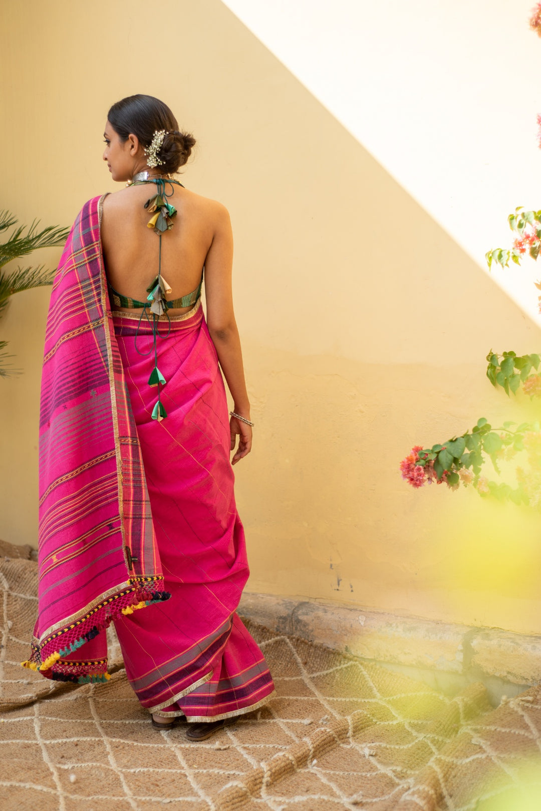 Kiah- Pink Cotton Saree