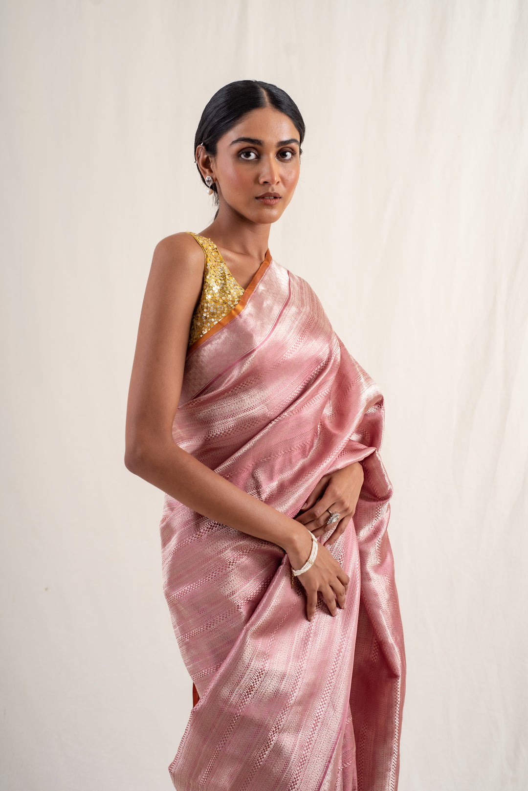 Chatth - Mauve silk banarasi saree