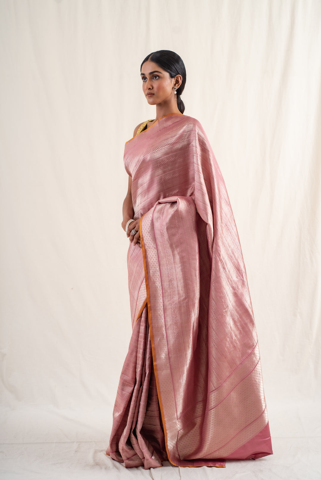 Chhath - Mauve Silk Banarasi Saree